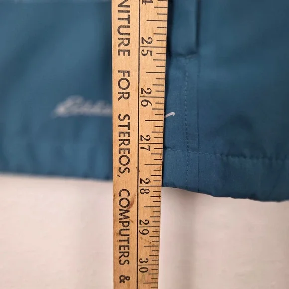 Eddie Bauer WeatherEdge Rain Jacket Womens XL Blue Hooded Full Zip Outdoor Coat - Picture 7 of 12